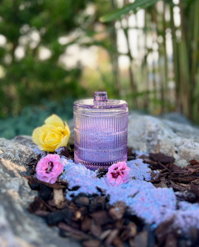 Skleněná dóza - fialková 1