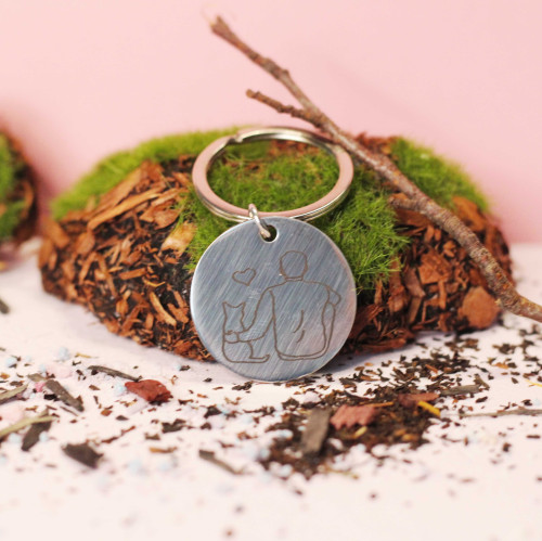 Přívěsek "Cat dad" - stříbrný 1