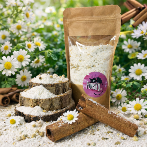 Šumivá sůl do koupele s vůní skořice a heřmánku 2