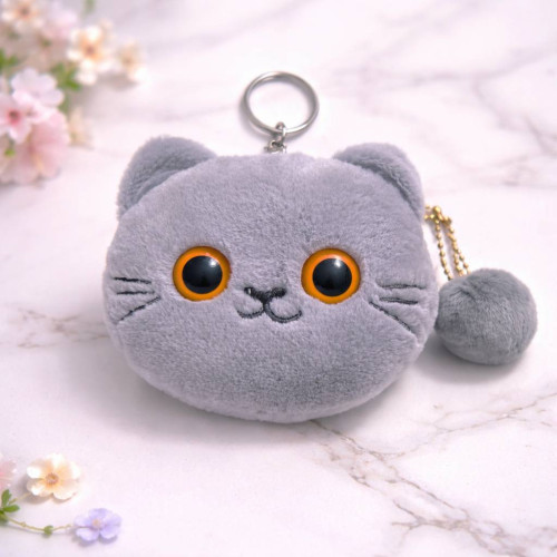 Klíčenka a peněženka - šedá kočička 1