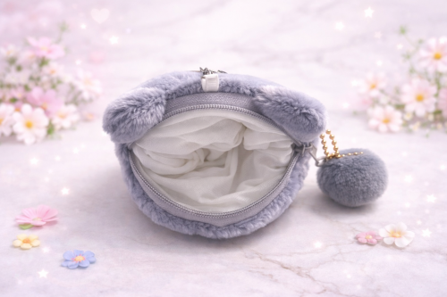 Klíčenka a peněženka - šedá kočička 2