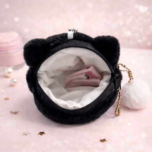 Klíčenka a peněženka - černá kočička 2