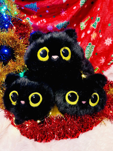 Plyšová kočička - černá 1