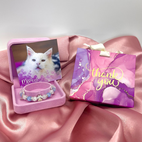 Vzpomínkový náramek kocourka Moríska - modrý 1