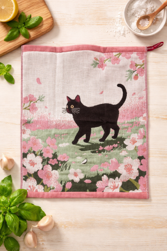 Kuchyňská utěrka - černá kočička 2