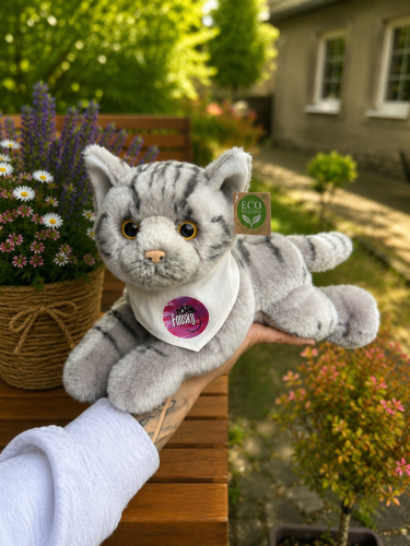 Plyšová kočka šedá 30 cm ECO-FRIENDLY 2