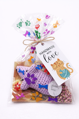 Háčkovaná myška velká - šanta kočičí 3