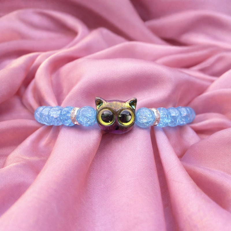 Náramek - Kočička modrá