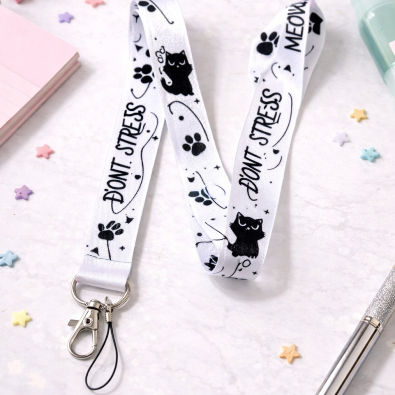 Klíčenka na krk - „Don’t stress, meow“