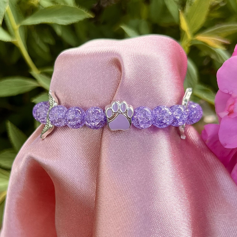 Náramek fialový - Andělská křídla