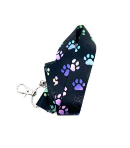 Klíčenka na krk - černá s tlapičkami