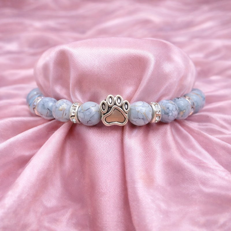 Náramek - Tlapička šedá