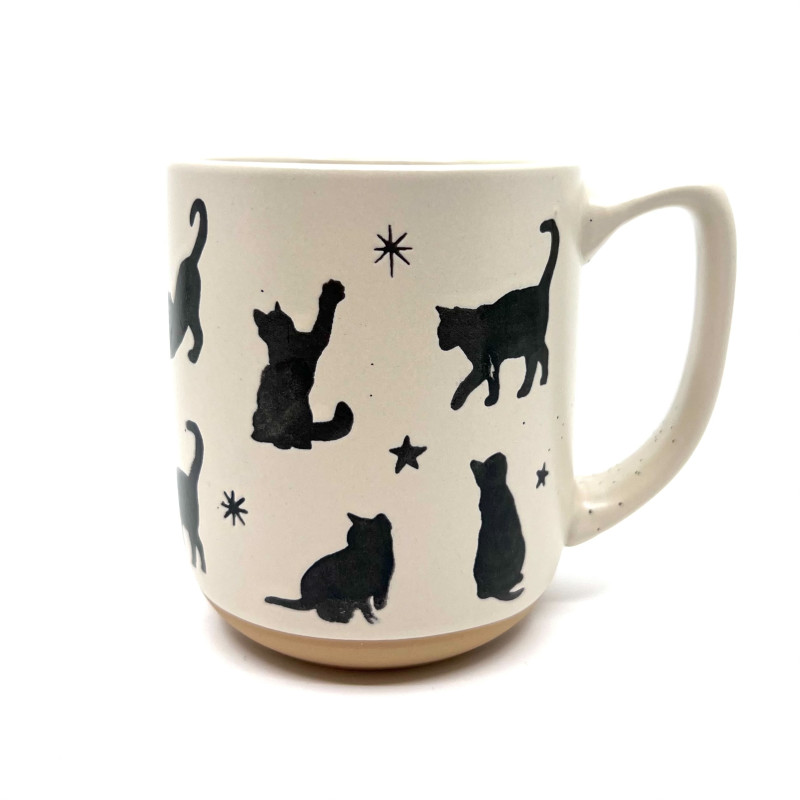 Hrnek s kočičkami - noční obloha