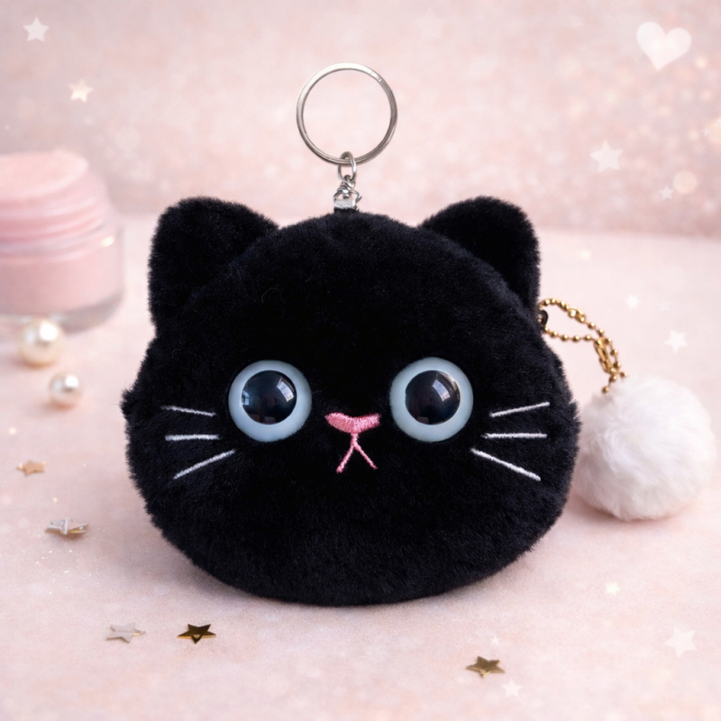 Klíčenka a peněženka - černá kočička