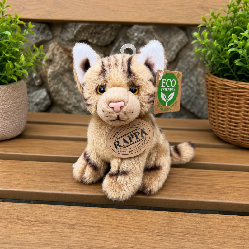 Plyšová kočka 14 cm sedící ECO-FRIENDLY - hnědá