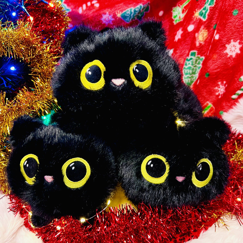 Plyšová kočička - černá