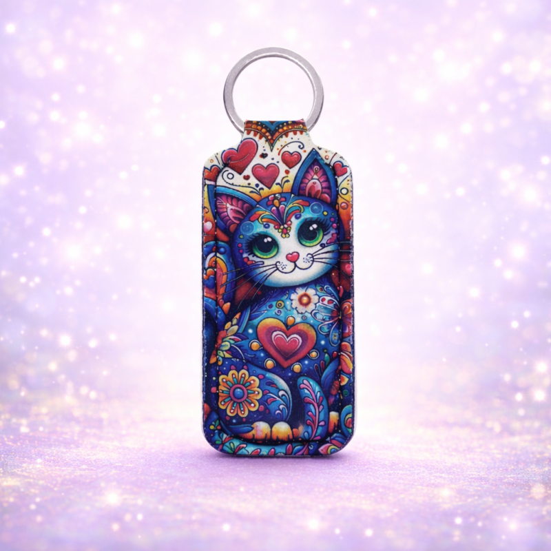 Látková klíčenka - kočičí srdce