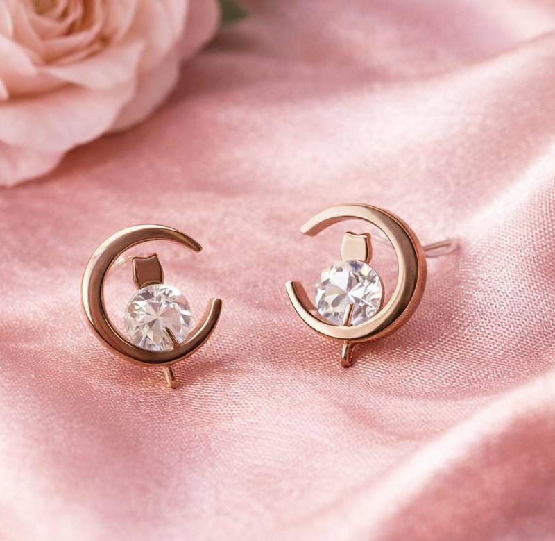 Náušnice z nerezové oceli - Měsíční svit