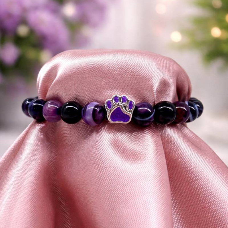 Fialová tlapička - achát