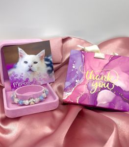 Vzpomínkový náramek kocourka Moríska - modrý