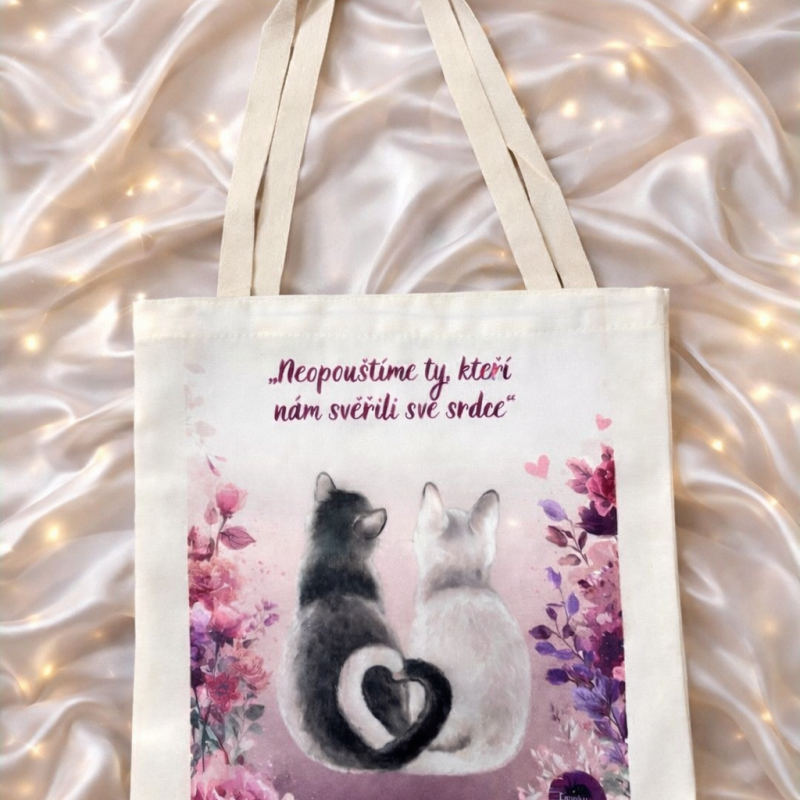 Plátěná taška - kočičí láska