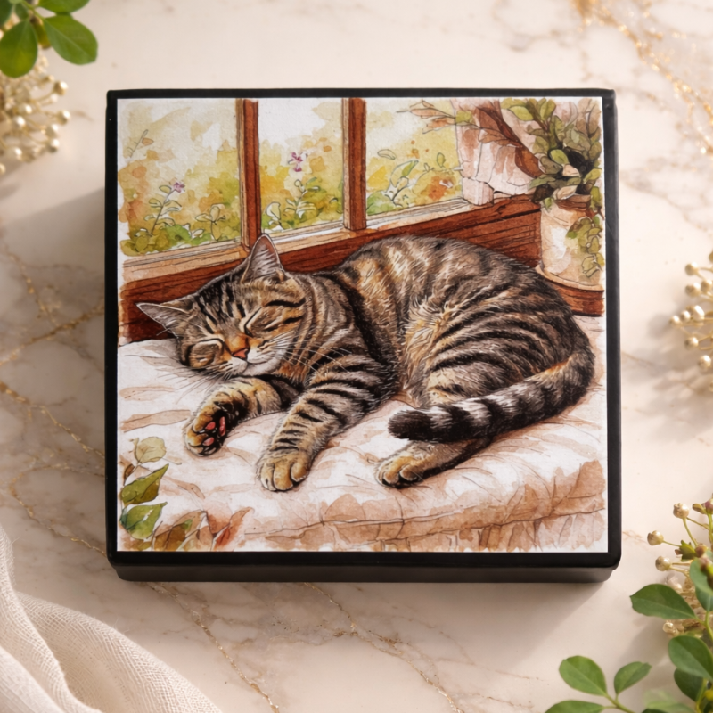 Kancelářský zásobník - mourovatá kočička