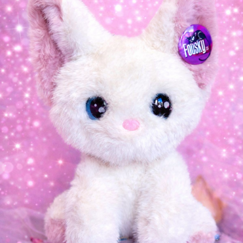Plyšová kočička - bílá