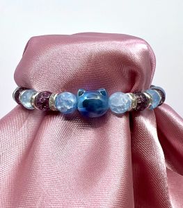 Náramek z minerálů - Kočičí víla modrá
