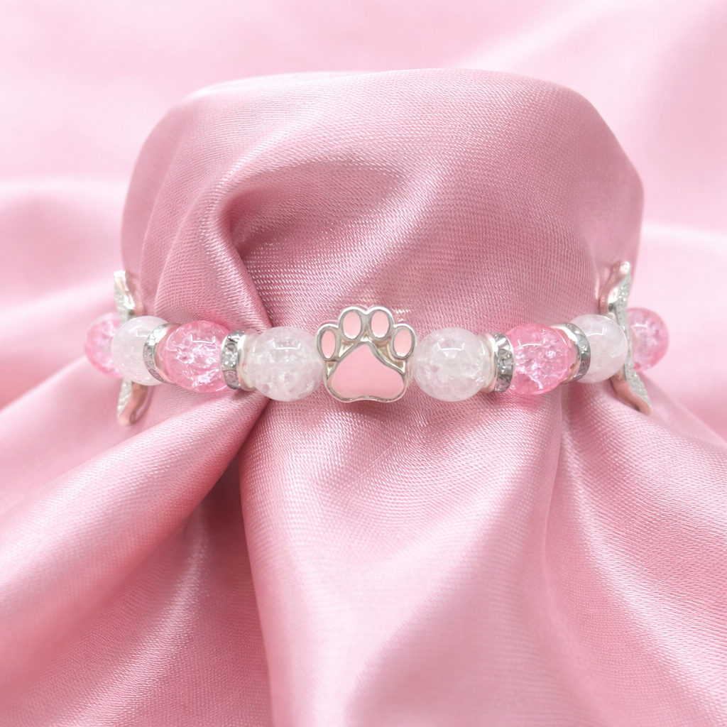 Vzpomínkový náramek kocourka Moríska - růžový