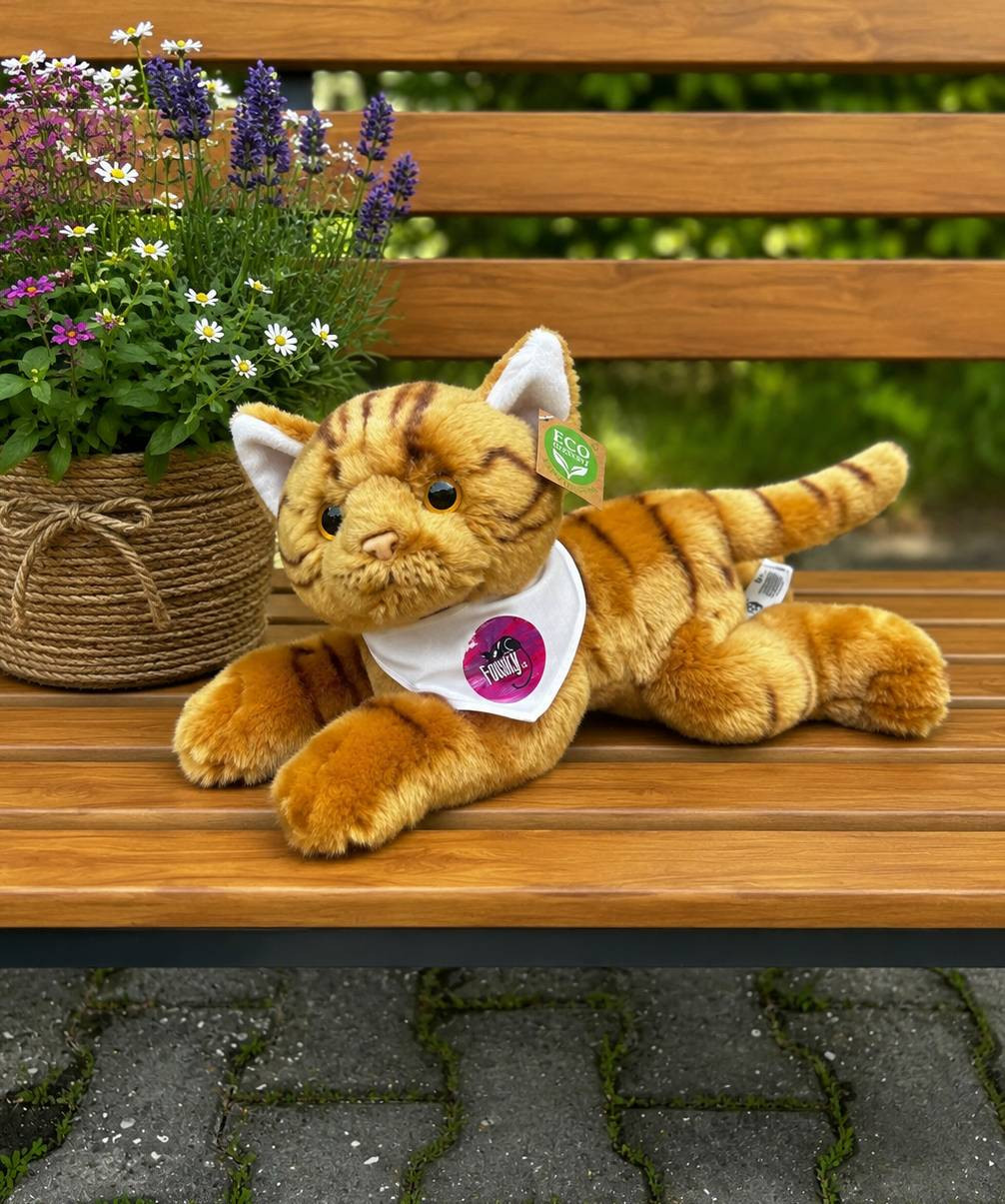 Plyšová kočka hnědá 30 cm ECO-FRIENDLY 3