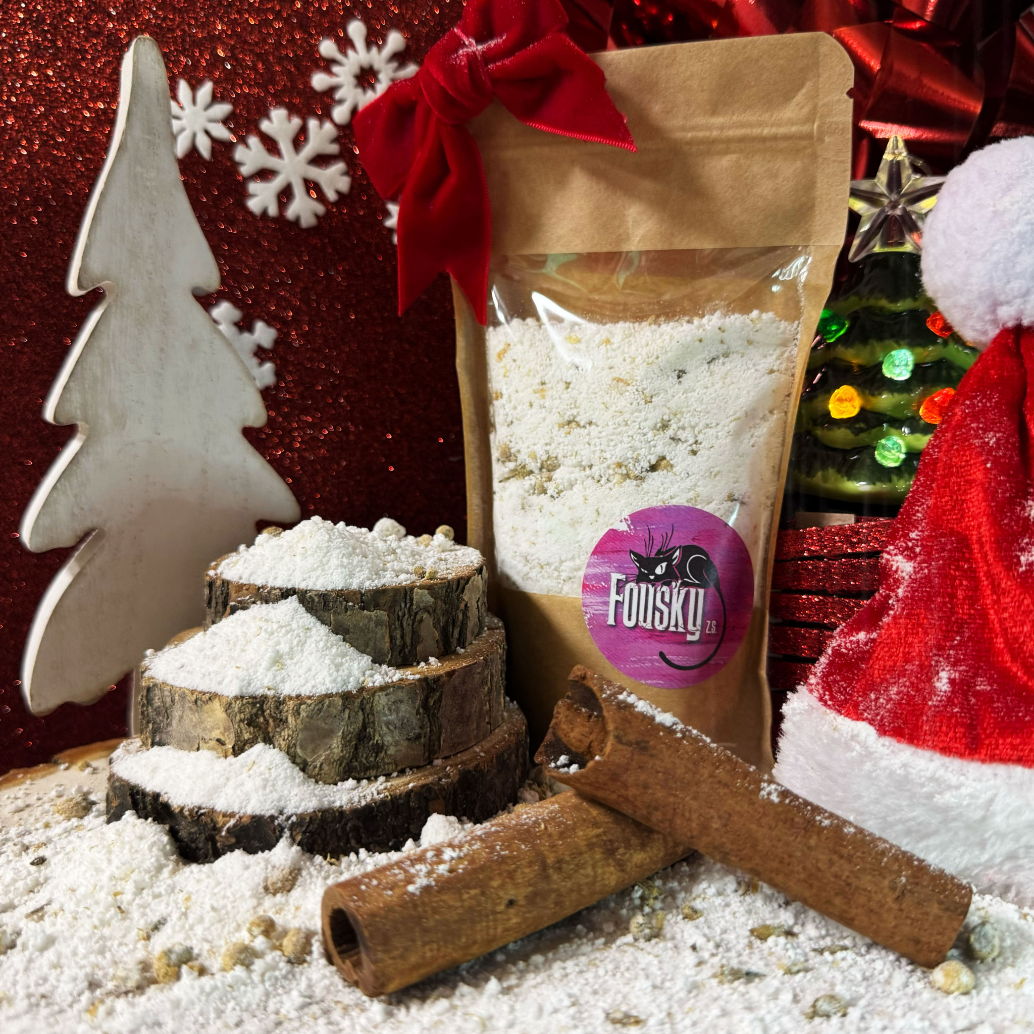 Šumivá sůl do koupele s vůní skořice a heřmánku