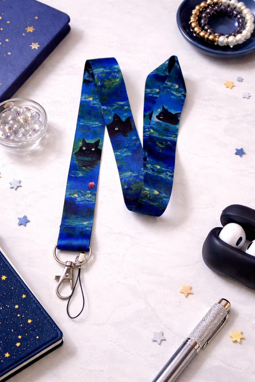 Klíčenka na krk - tmavě modrá