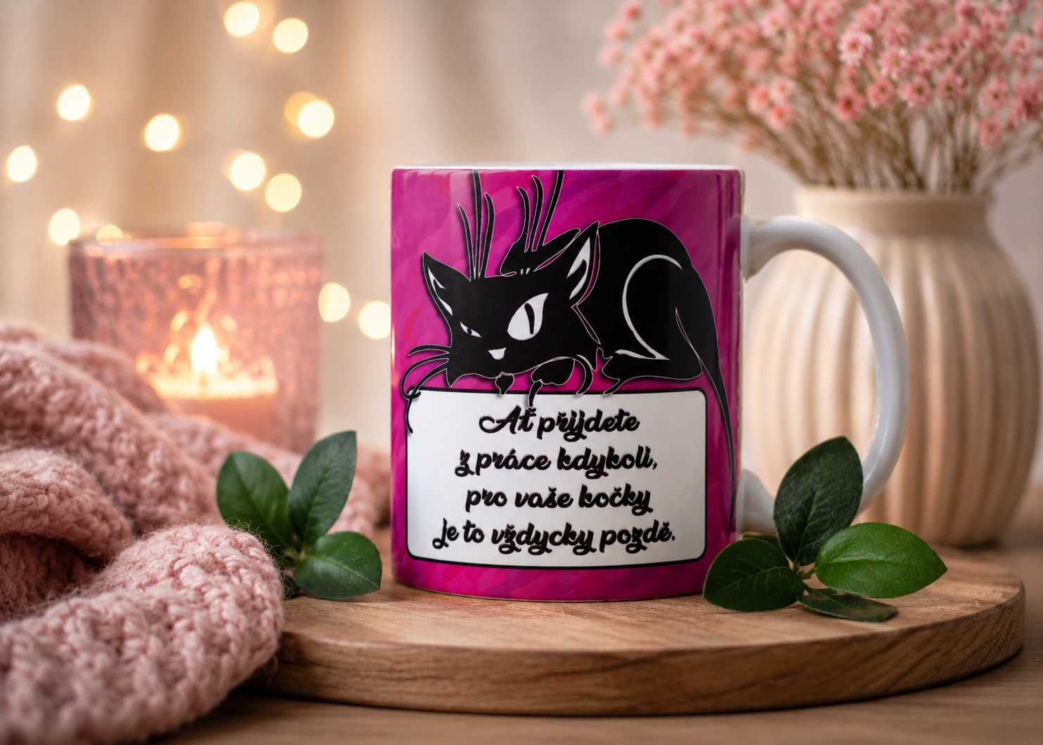 Hrnek růžový Fousky z.s. 2