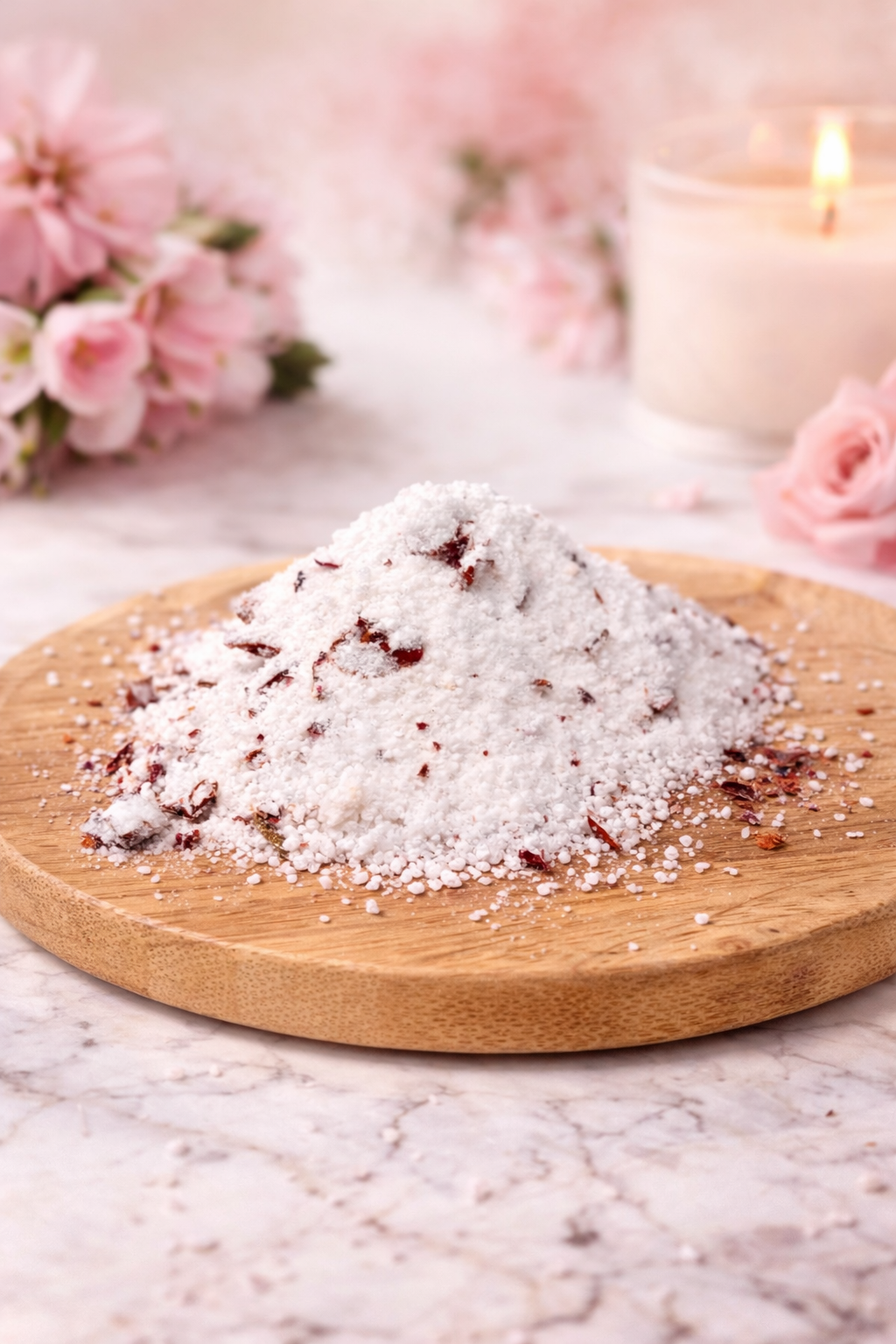 Šumivá sůl do koupele s vůní geránia a růží