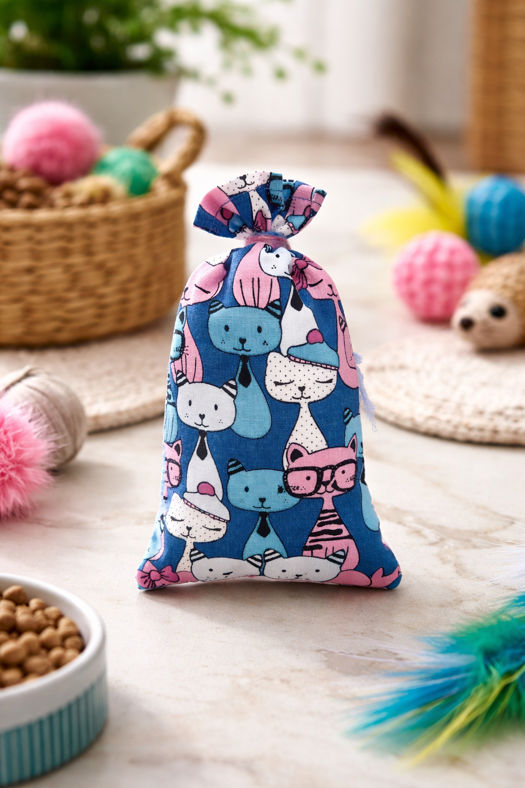 Kozlíkový sáček - limitovaná edice s kočičím motivem