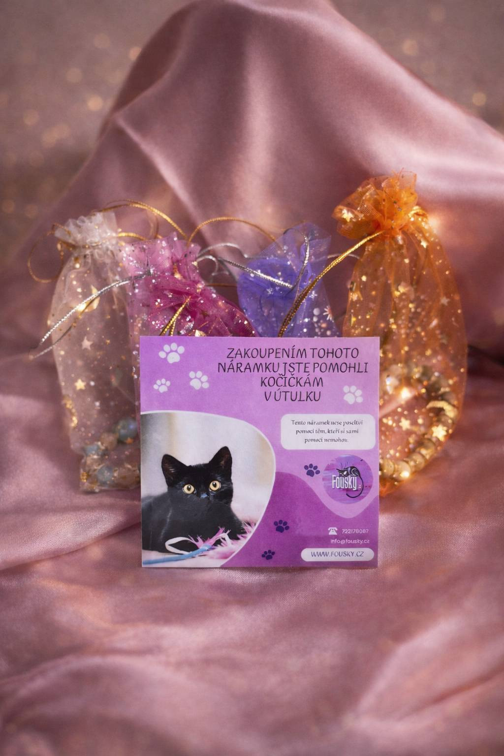 Náramek fialovorůžový - Pomáhám plnit mističku 2