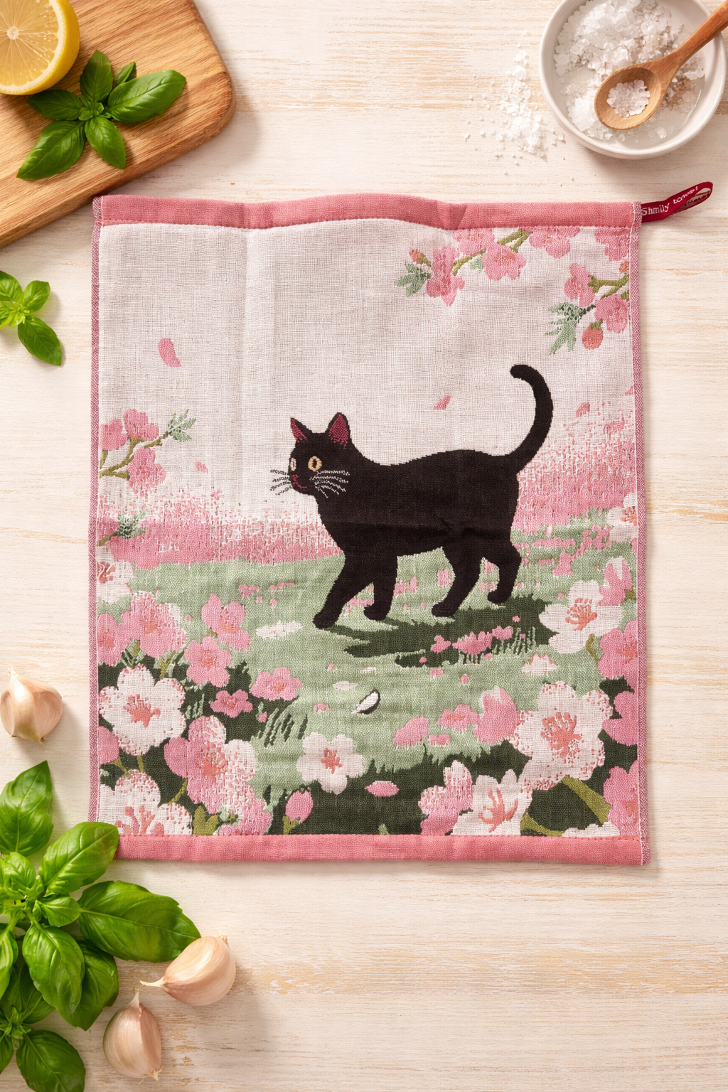 Kuchyňská utěrka - černá kočička 2