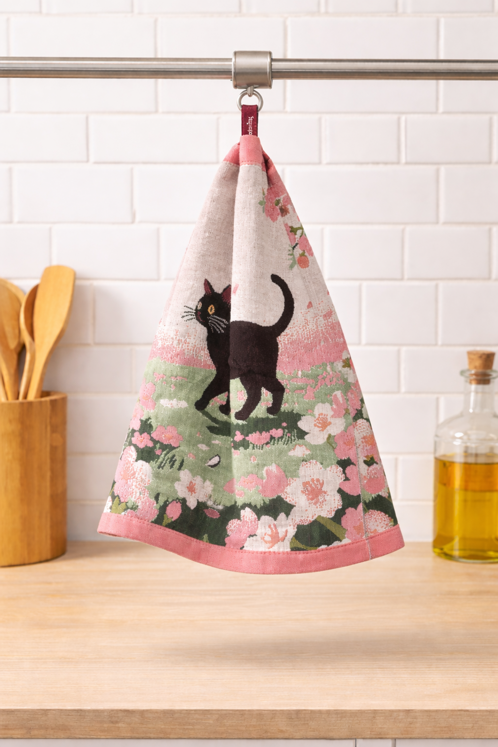 Kuchyňská utěrka - černá kočička