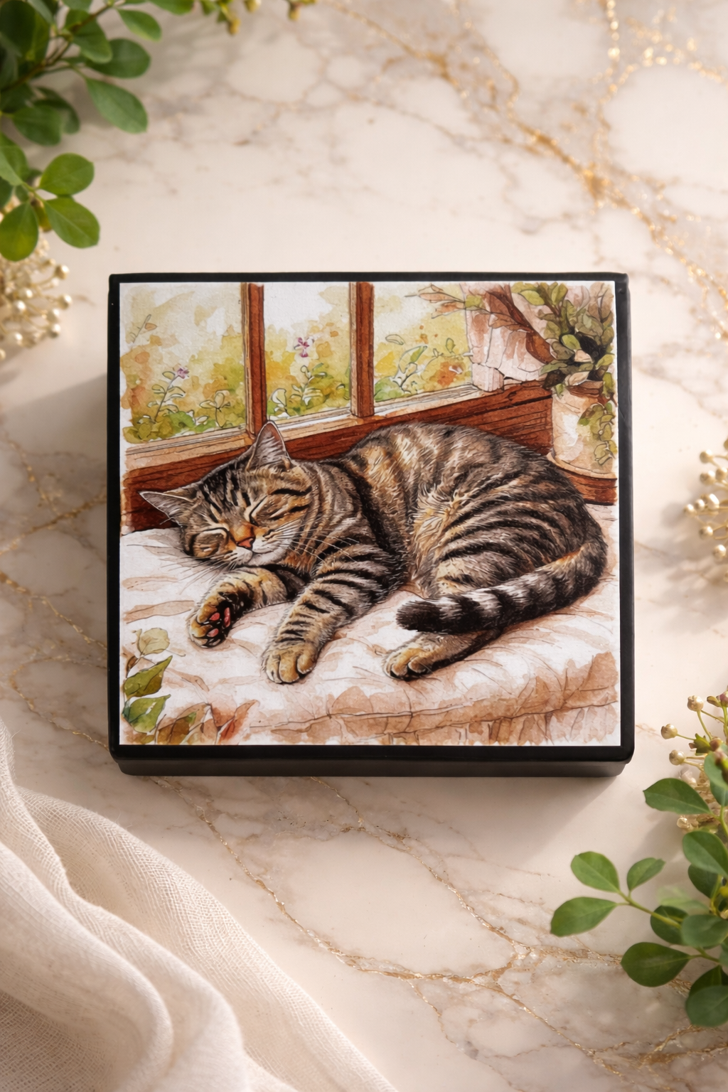 Kancelářský zásobník - mourovatá kočička