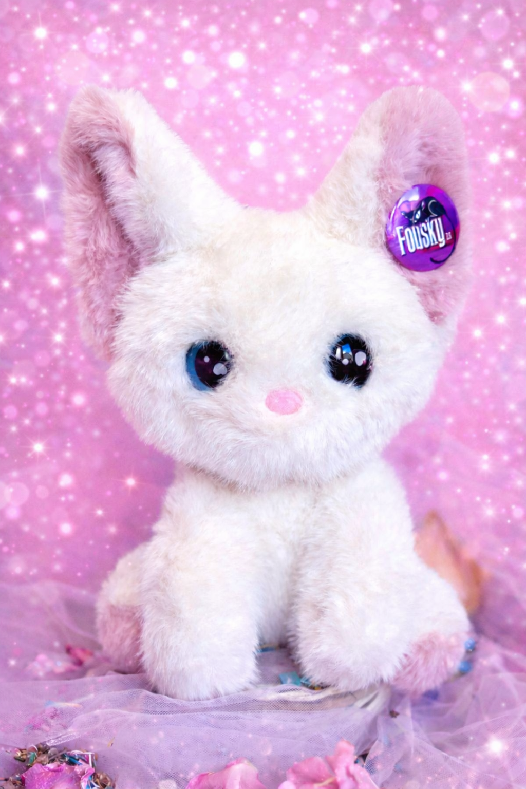 Plyšová kočička - bílá